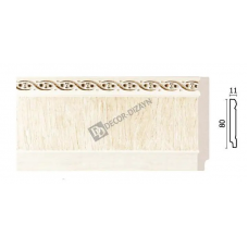 Плинтус малый с каб. каналом Decor Dizayn 144-6 Полистирол 2400*80*11 мм